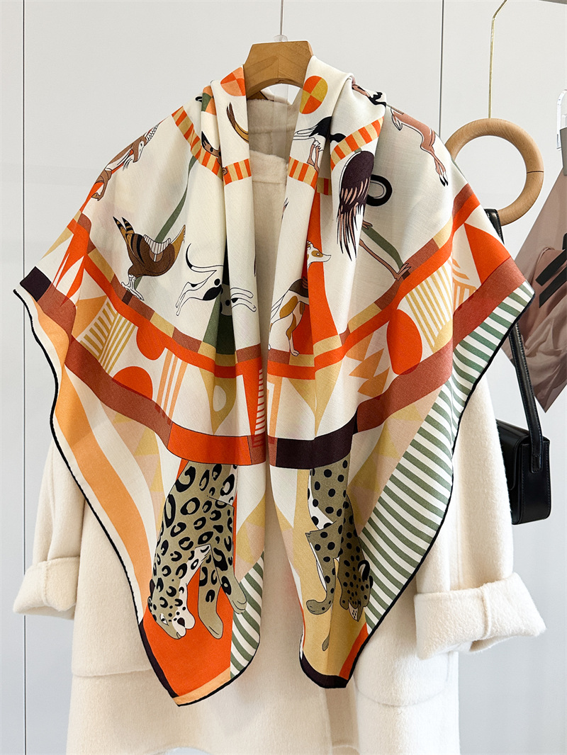 Luxury Bags Hong Kong - Sciarpa in Seta e Lana 135CM
