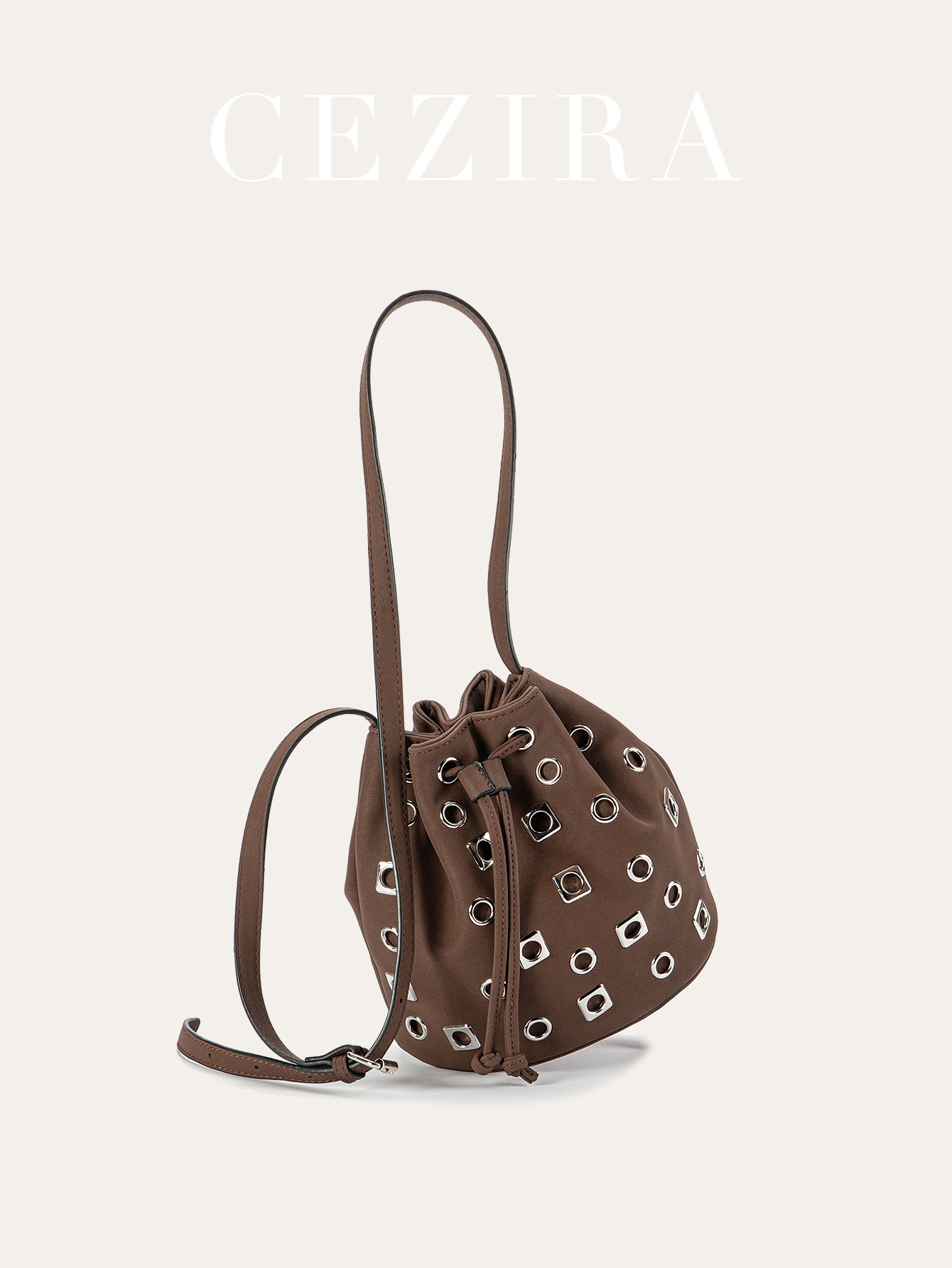 Luxury Bags Vegan Leather - Borsa a secchiello da donna CR
